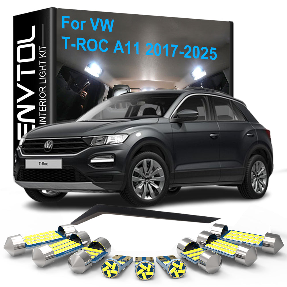 AutoGlowLED 6pc LED Interior Light Kit for VW T-ROC A11 2017-2025 Canbus
