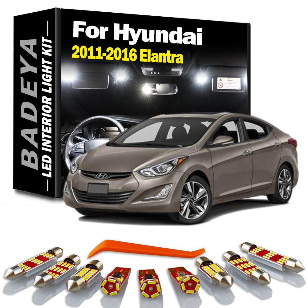 AutoGlowLED 9Pc Canbus LED Interior Light Kit for Hyundai Elantra
