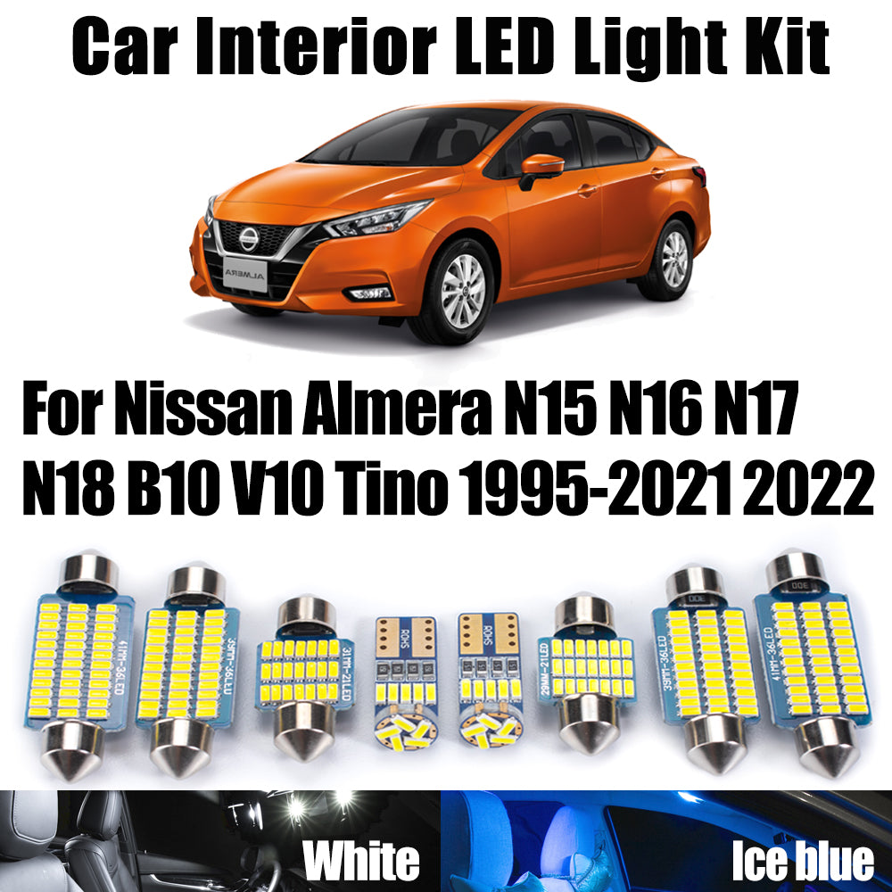 AutoGlowLED Canbus LED Interior Light Kit for Nissan Almera N15-N18 B10 V10 Tino