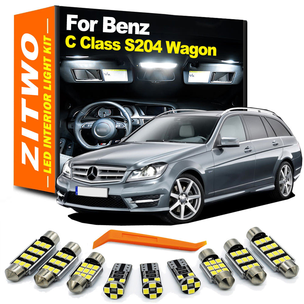 AutoGlowLED 19Pcs Canbus LED Interior Light Kit for Mercedes Benz C Class S204 Estate Wagon 2008-2014