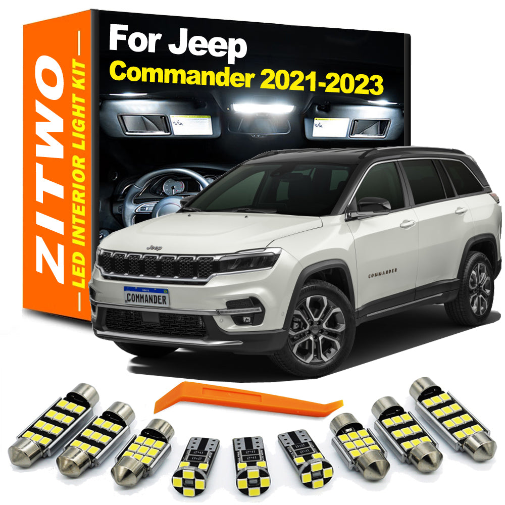 AutoGlowLED 16Pcs LED Interior Light Kit for Jeep Commander 2021-2023