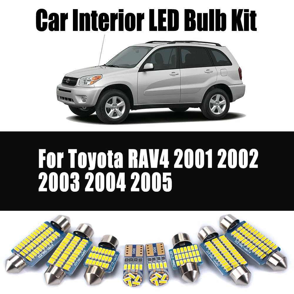 AutoGlowLED 8Pcs Canbus LED Interior Light Kit for Toyota RAV4 2001-2005 No Error