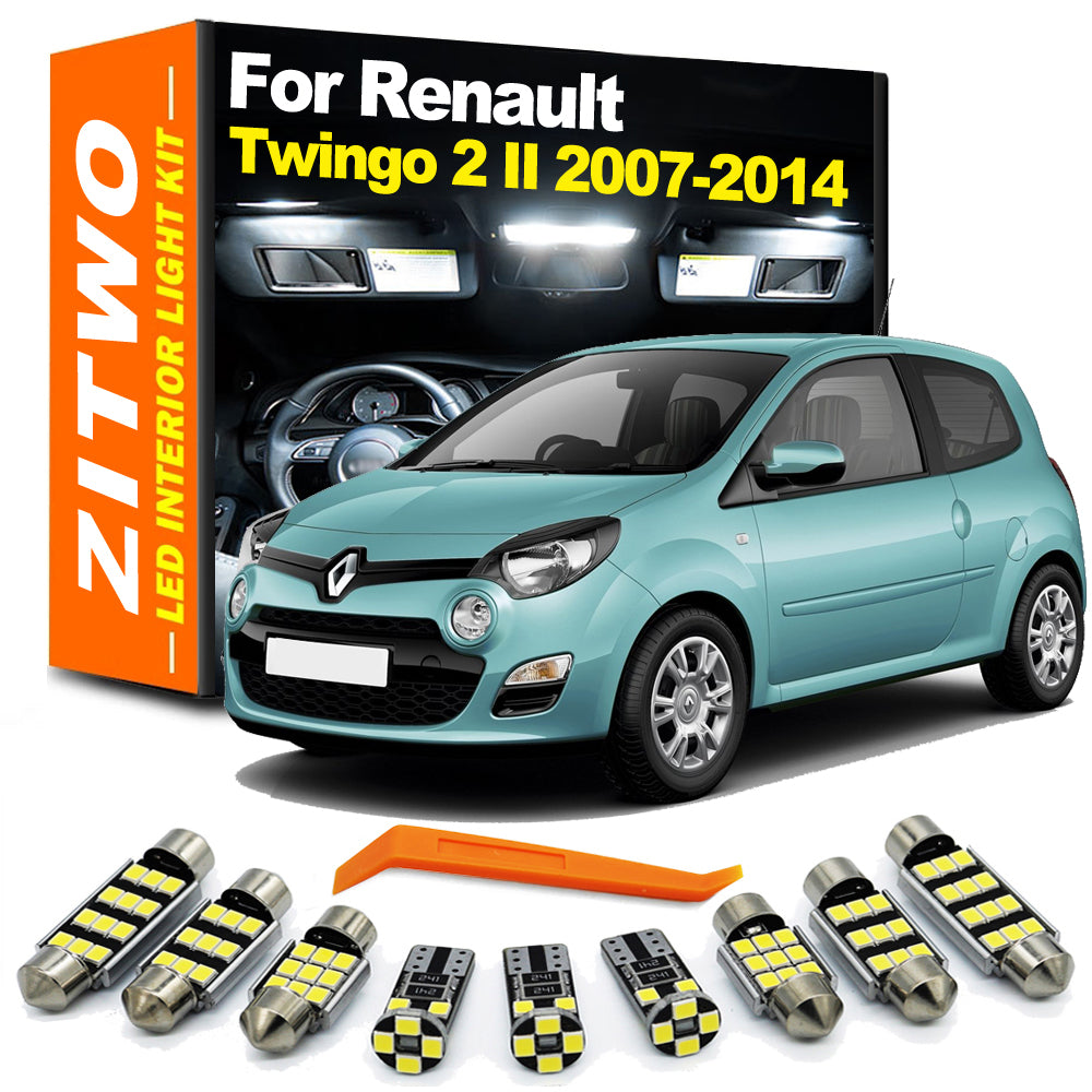 AutoGlowLED 11Pcs LED Interior Light Kit for Renault Twingo 2 2007-2014