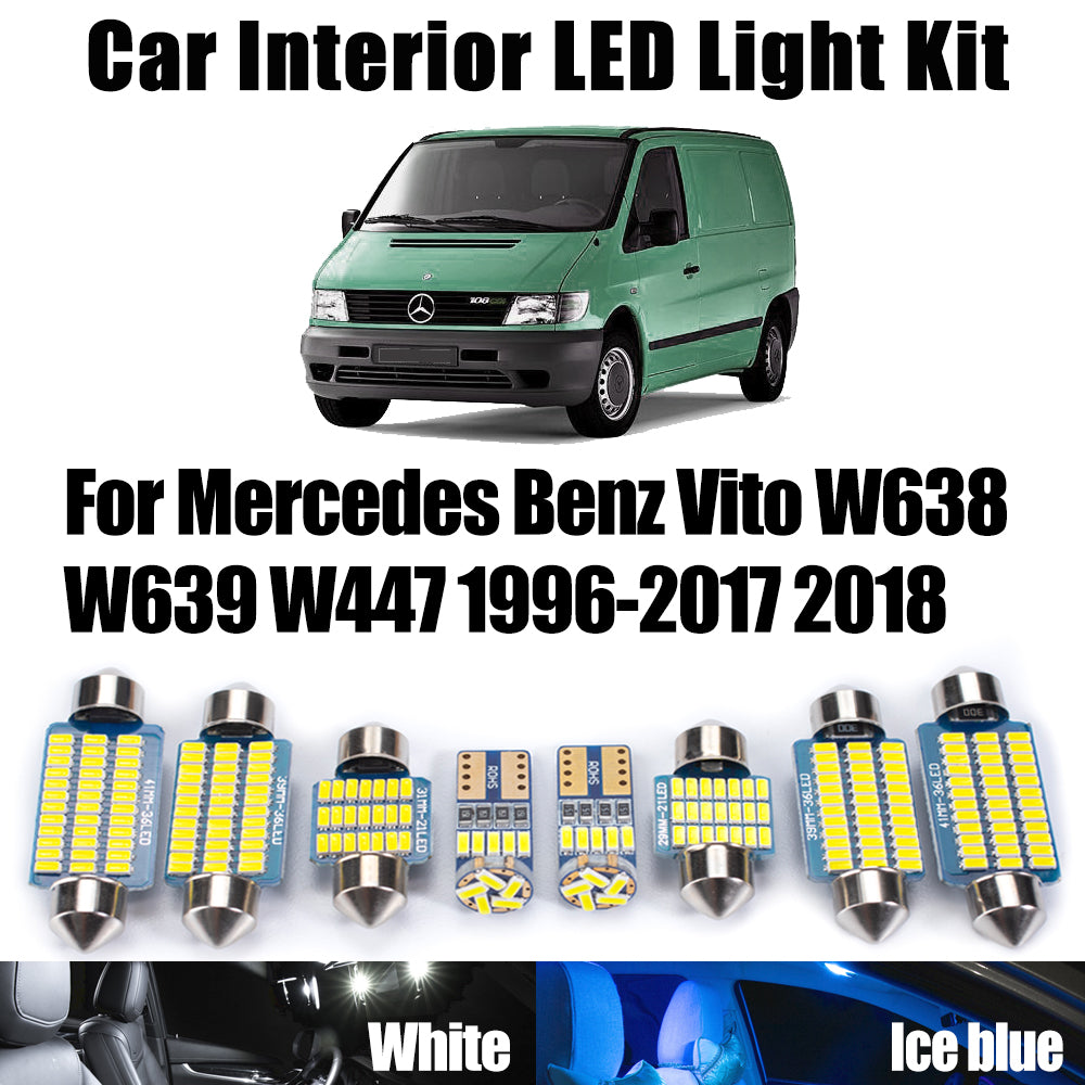 AutoGlowLED Canbus LED Interior Light Kit for Mercedes Benz Vito W638 W639 W447