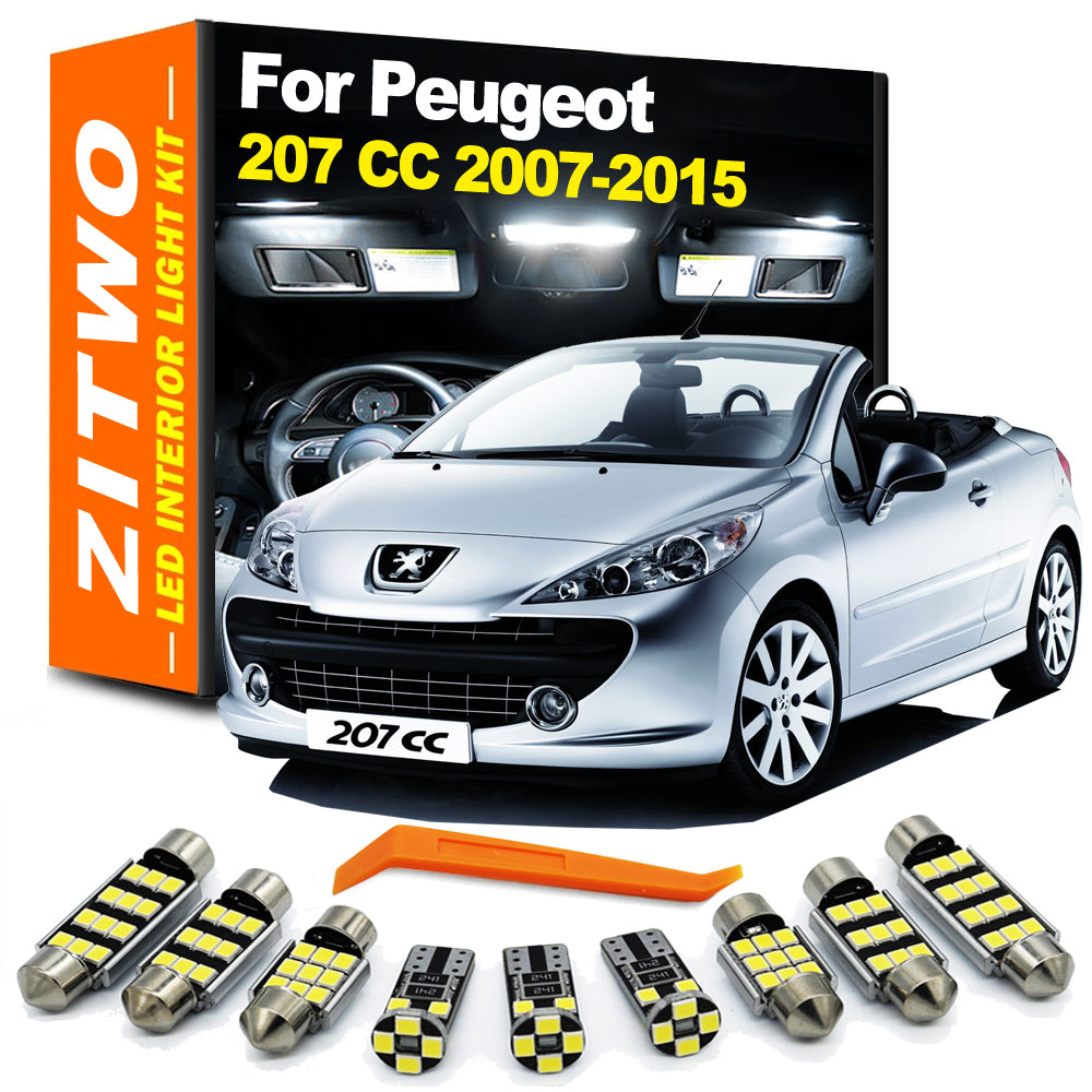 AutoGlowLED 13Pcs Canbus LED Interior Light Kit for Peugeot 207 CC 2007-2015