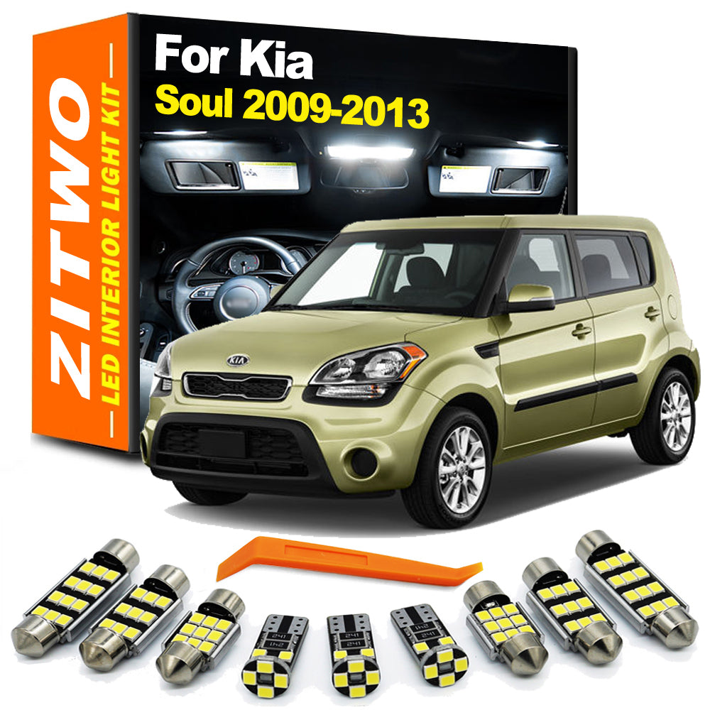 AutoGlowLED 13pc LED Interior Light Kit for Kia Soul 2009-2013 Dome Map License Plate