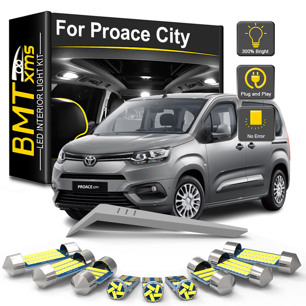 AutoGlowLED 13Pc LED Interior Light Kit for Toyota Proace City 2016-2021