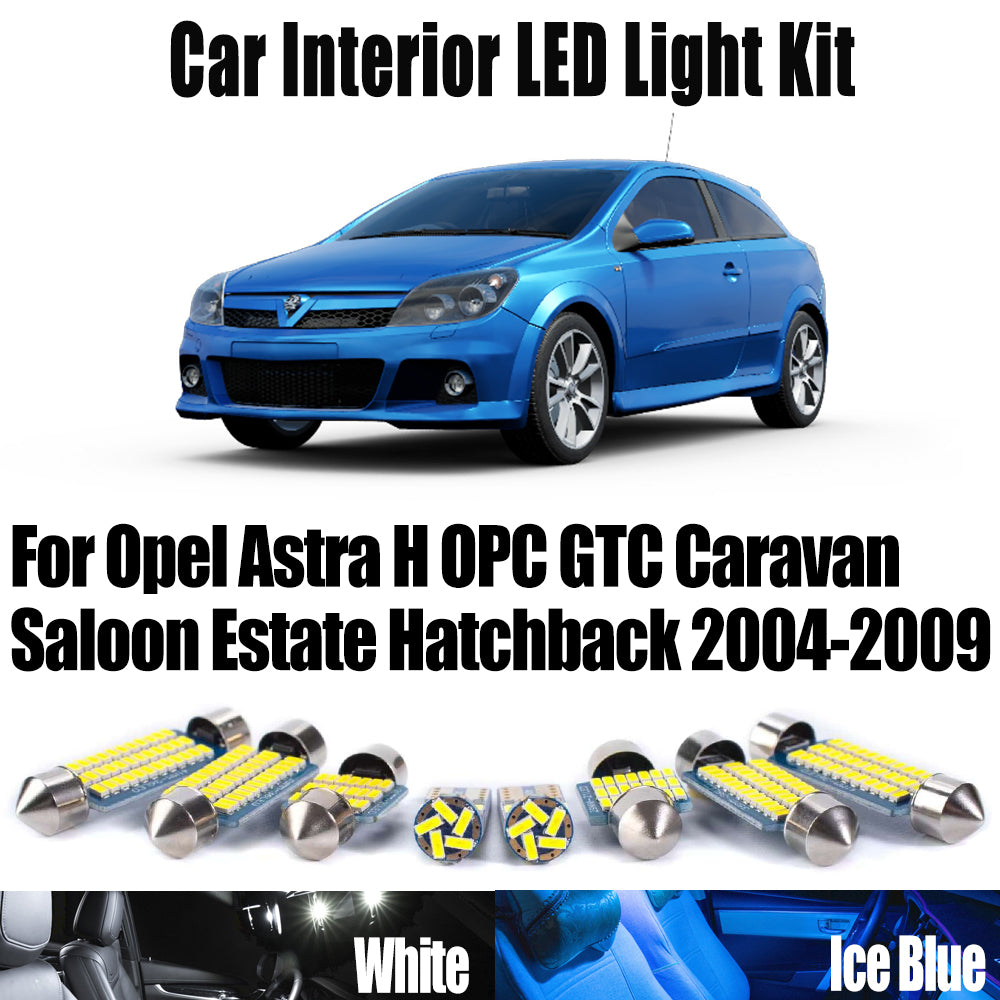 AutoGlowLED LED Interior Light Kit for Opel Astra H 2004-2009 15Pcs Canbus