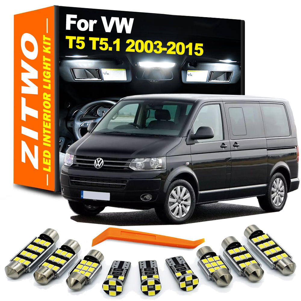 AutoGlowLED 19-Piece LED Interior Light Kit for VW T5 Multivan Caravelle 2003-2015