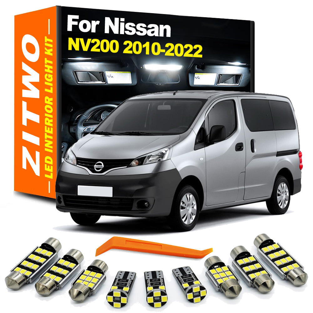 AutoGlowLED 9Pcs Canbus LED Interior Dome Light Kit for Nissan NV200 2010-2022