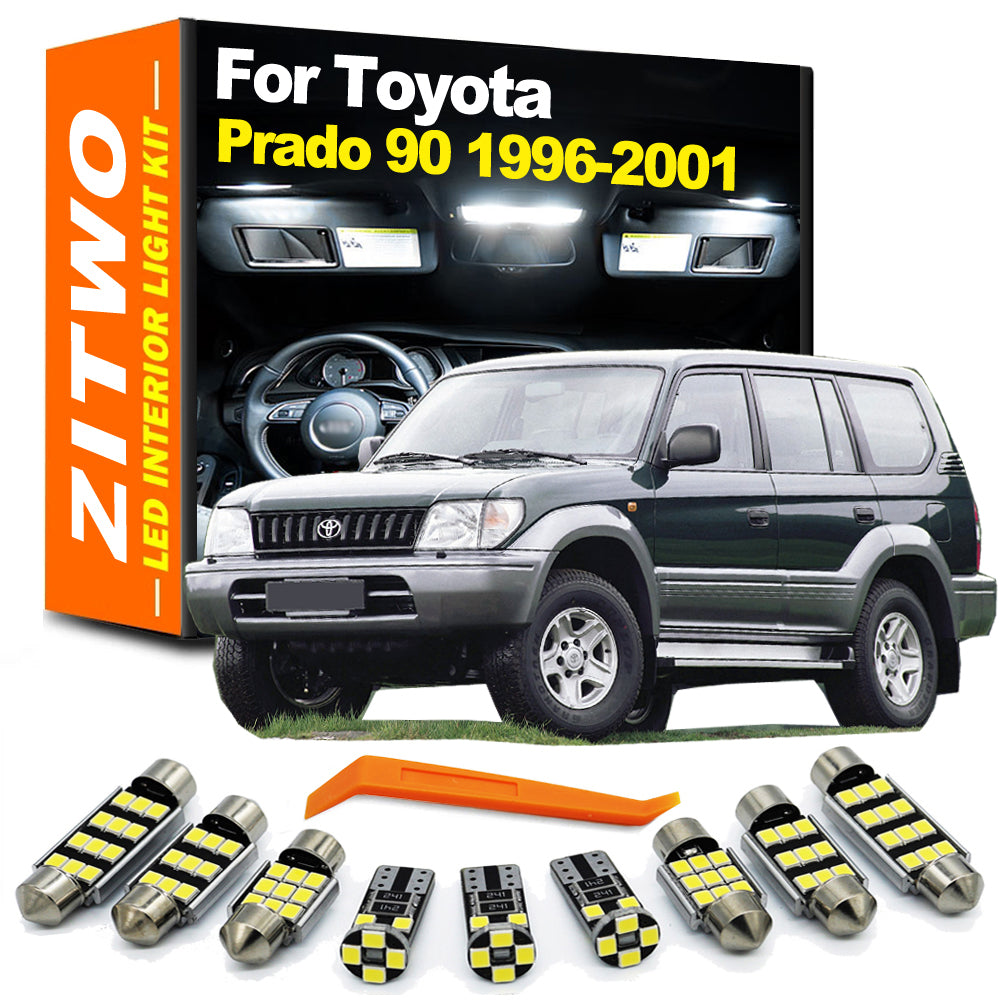 AutoGlowLED 12Pcs LED Interior Light Kit for Toyota Prado 90 LC90 1996-2001