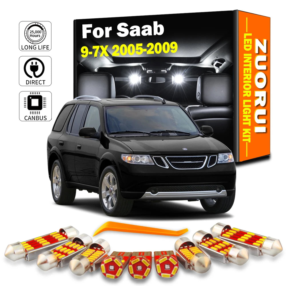 AutoGlowLED Canbus LED Interior Light Kit for Saab 9-7X 2005-2009 12Pcs No Error