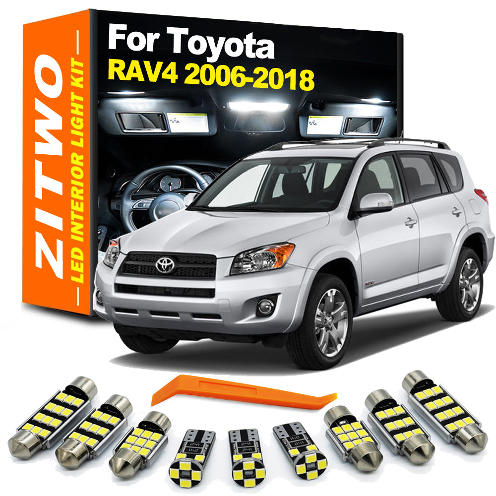 AutoGlowLED 10pc LED Interior Light Kit for Toyota RAV4 2006-2018