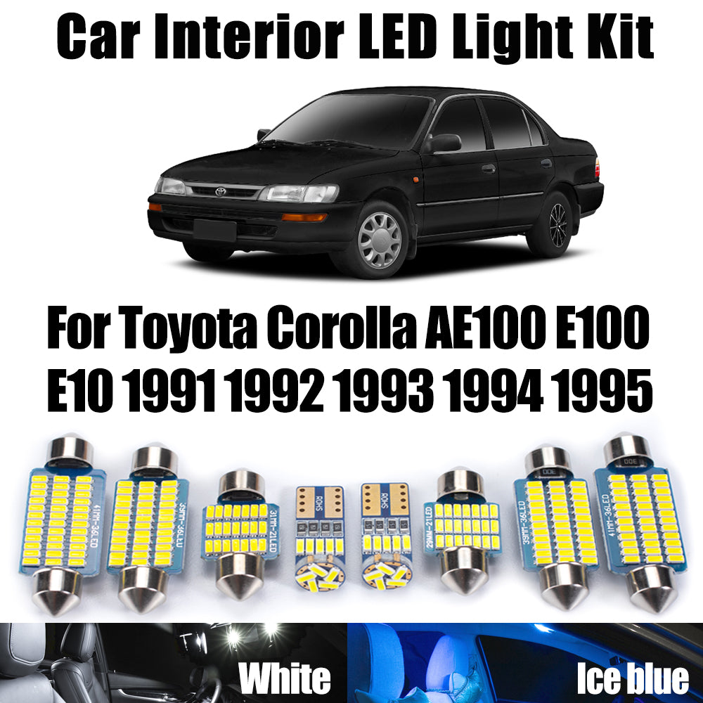 AutoGlowLED 8Pc Canbus LED Interior Light Kit for Toyota Corolla 1991-1995