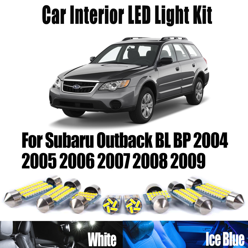 AutoGlowLED 11Pcs LED Interior Light Kit for Subaru Outback BL BP 2004-2009 No Error