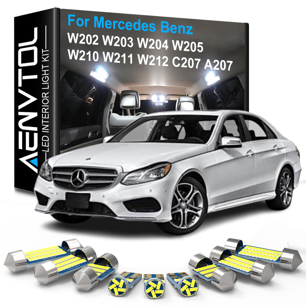 AutoGlowLED Car LED Interior Light Kit Canbus for Mercedes Benz C E Class W202 W203 W204 W205 W210 W211 W212 C207 A207