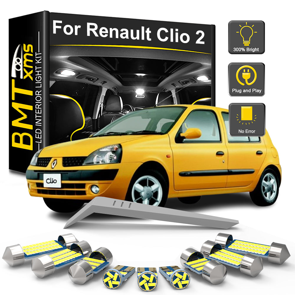 AutoGlowLED 8Pcs LED Interior Light Kit for Renault Clio 2 II MK2 1998-2005