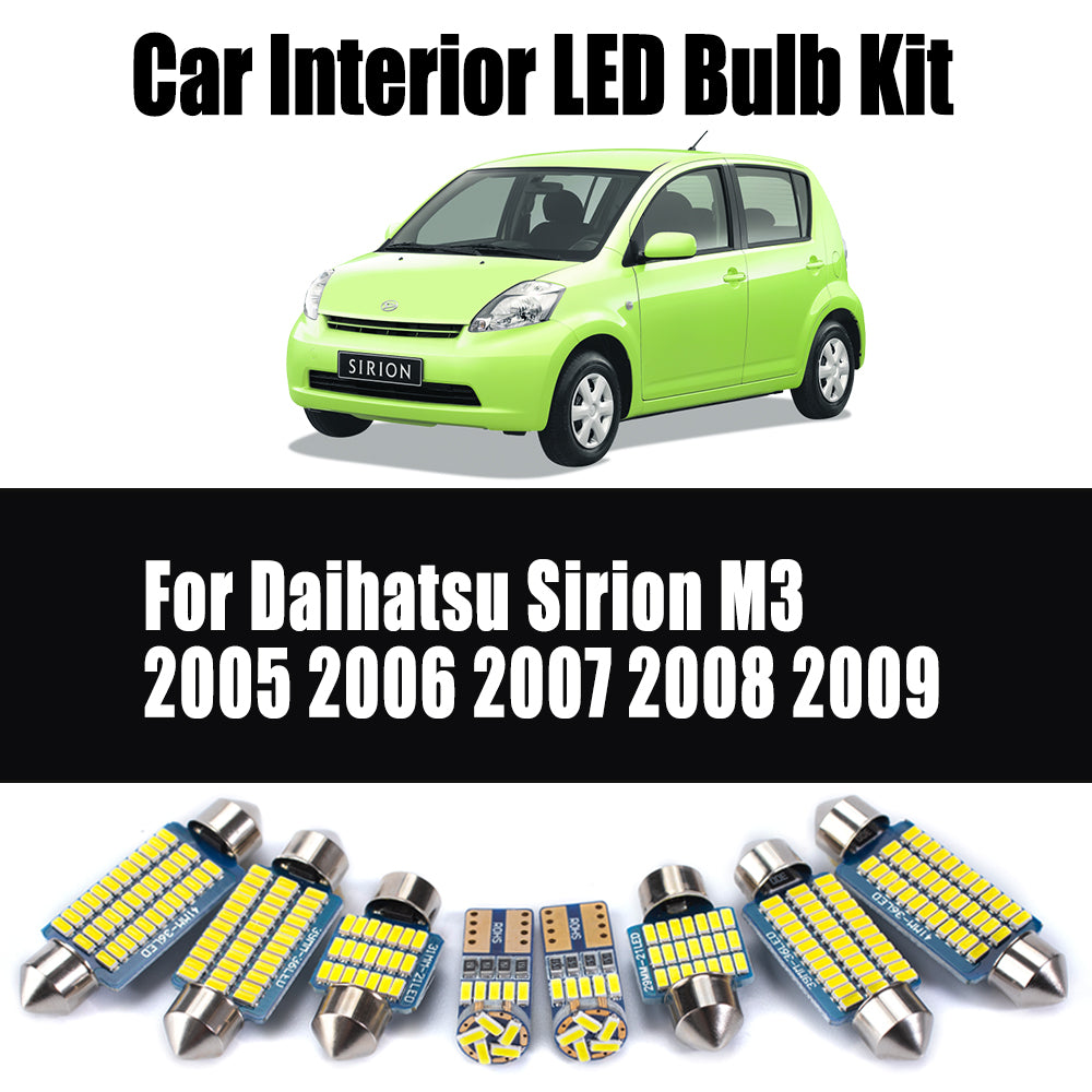 AutoGlowLED 8Pc Canbus LED Interior Light Kit for Daihatsu Sirion M3 2005-2009
