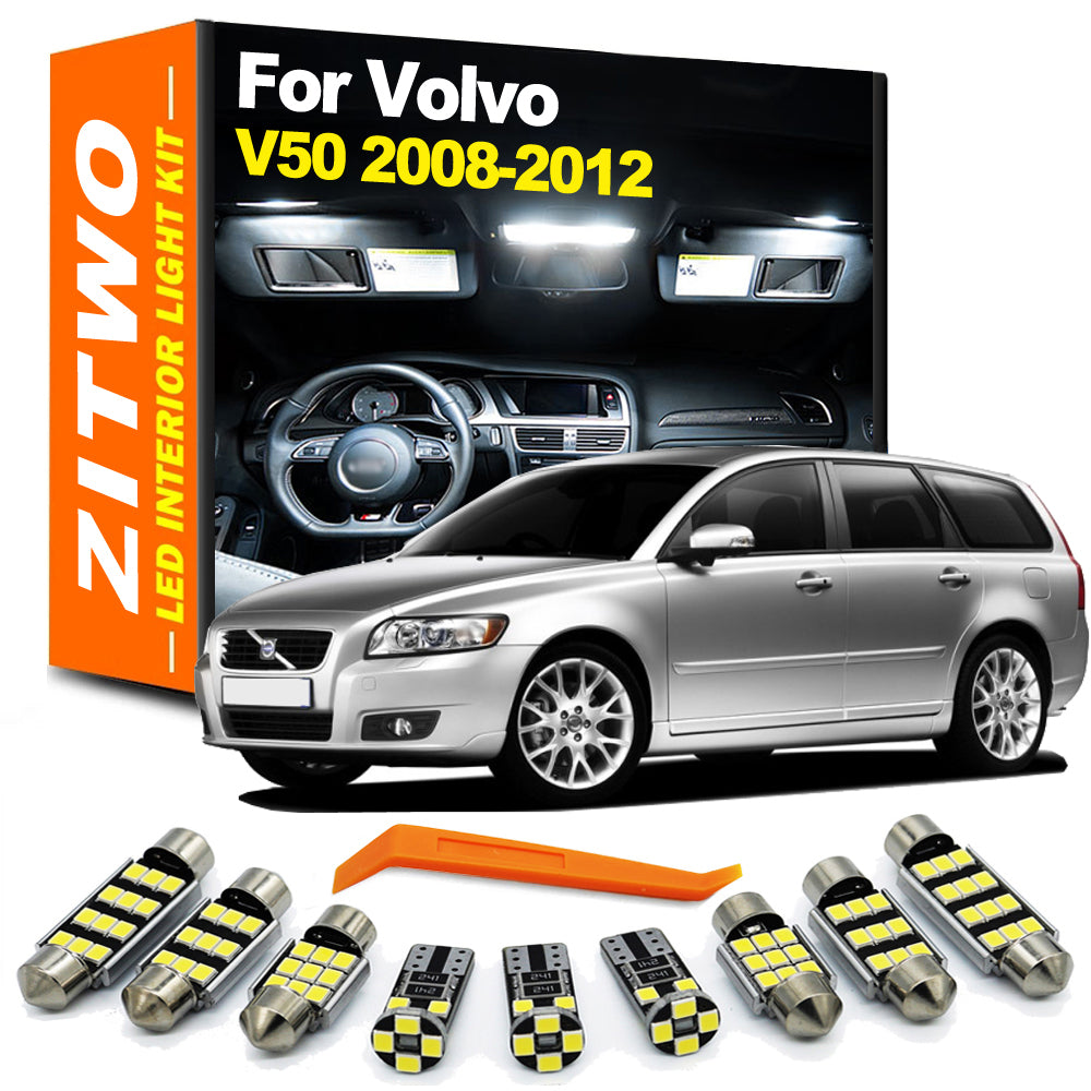 AutoGlowLED 15-Piece LED Interior Light Kit for Volvo V50 MK2 2008-2012