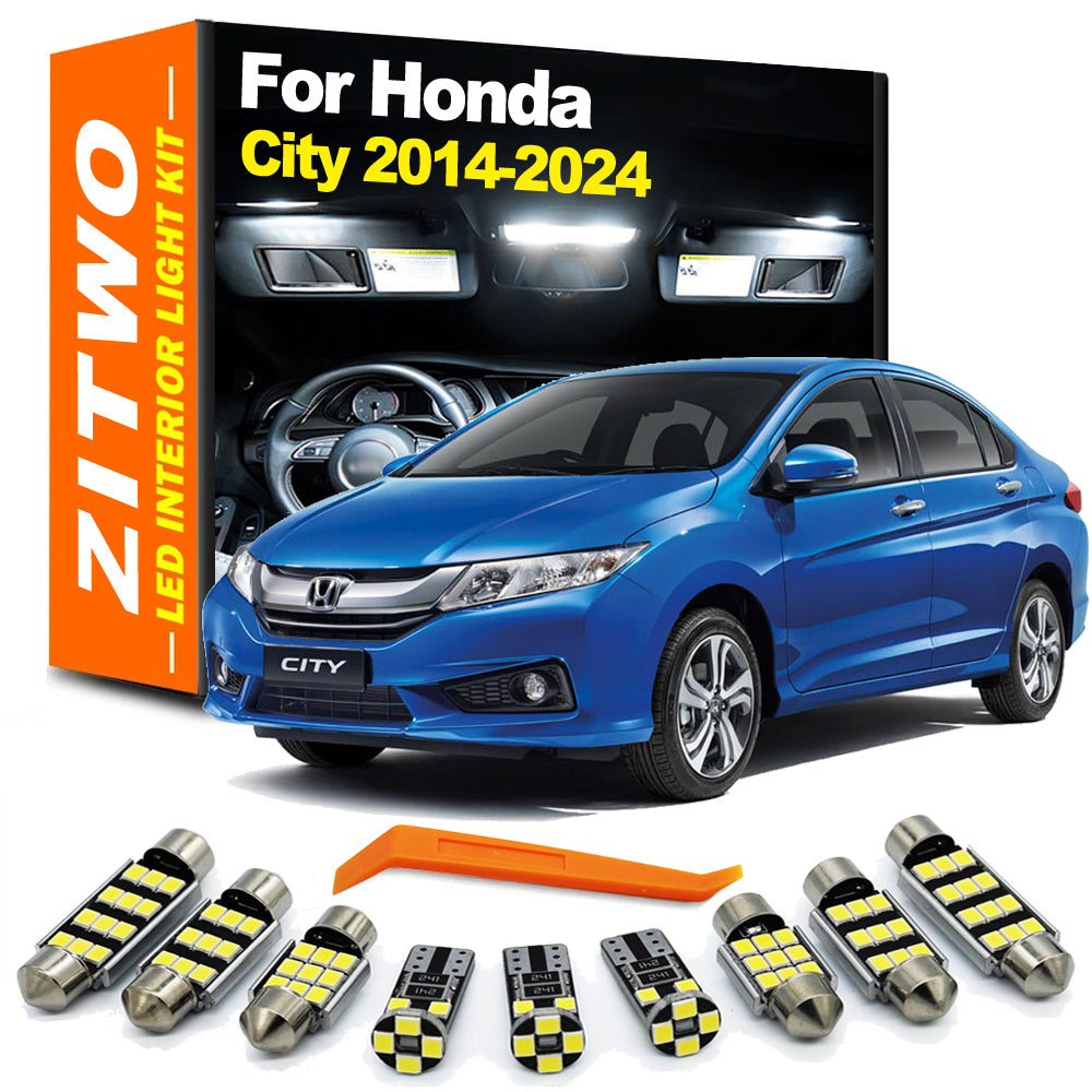 AutoGlowLED 8Pcs LED Interior Light Kit for Honda City 2014-2024 Sedan Hatchback