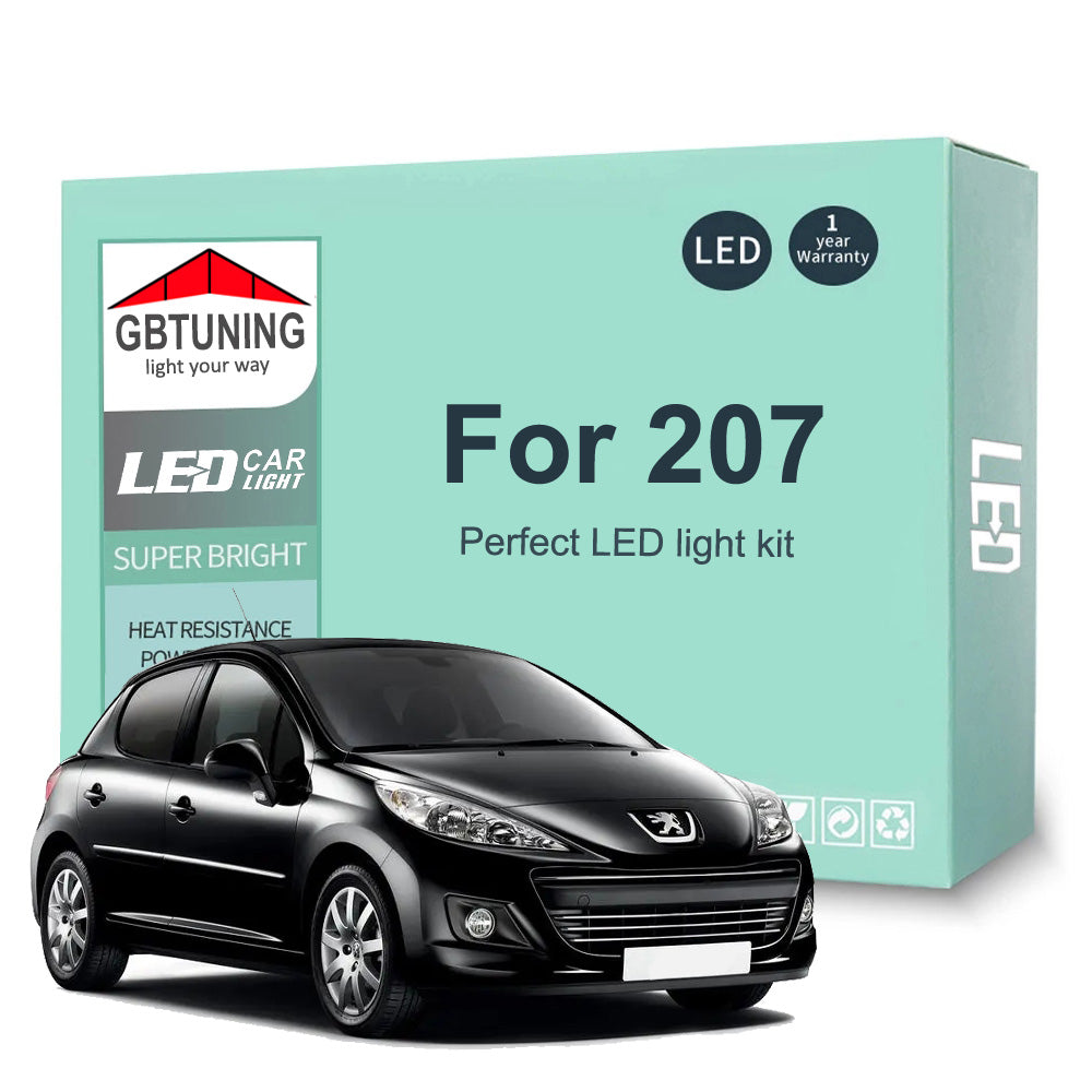 AutoGlowLED 14Pc Canbus LED Interior Light Kit for Peugeot 207 2006-2014
