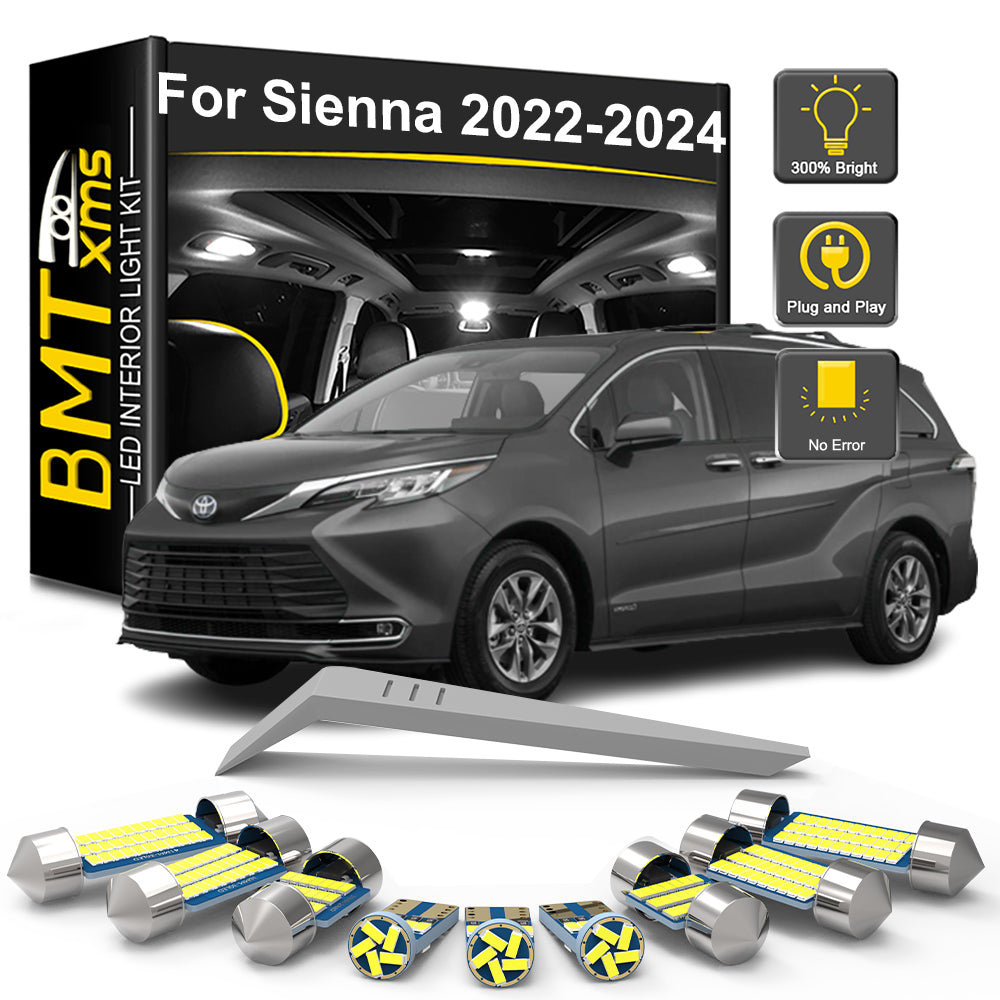 AutoGlowLED 17Pcs LED Interior Light Kit for Toyota Sienna Hybrid 2021-2025 Canbus