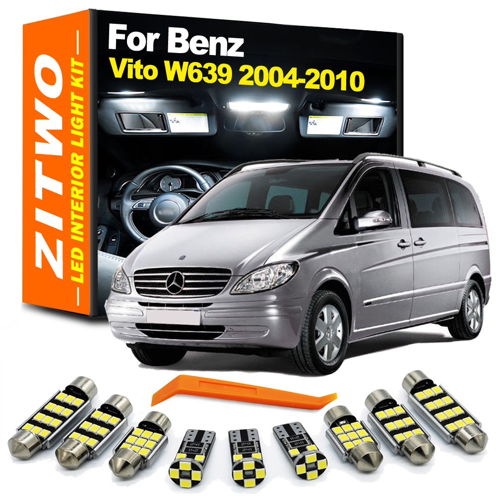 AutoGlowLED 13Pcs Canbus LED Interior Light Kit for Mercedes Vito W639 2004-2010