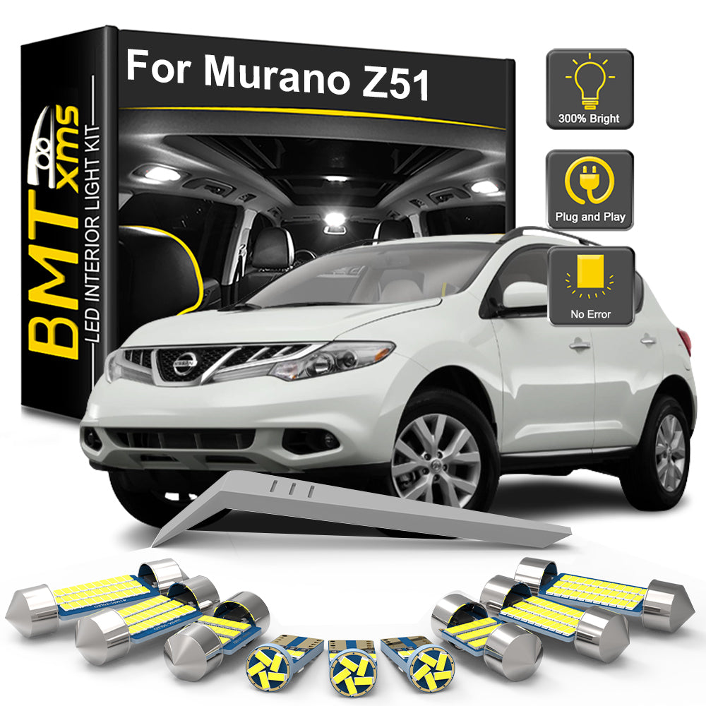 AutoGlowLED 14Pcs Canbus LED Interior Light Kit for Nissan Murano Z51 2008-2014