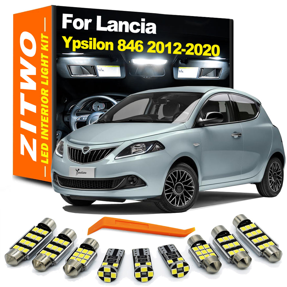 AutoGlowLED 9Pcs LED Interior Light Kit for Lancia Ypsilon 2012-2020