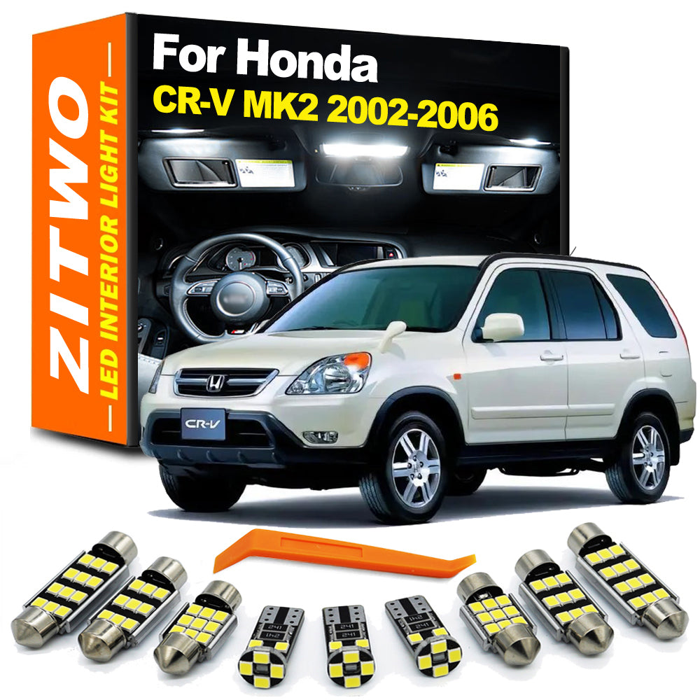 AutoGlowLED 9Pcs LED Interior Light Kit for Honda CR-V II 2002-2006