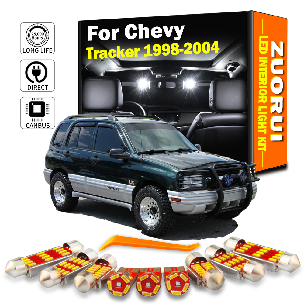 AutoGlowLED 7Pc Canbus LED Interior Light Kit for Chevrolet Tracker 1998-2004