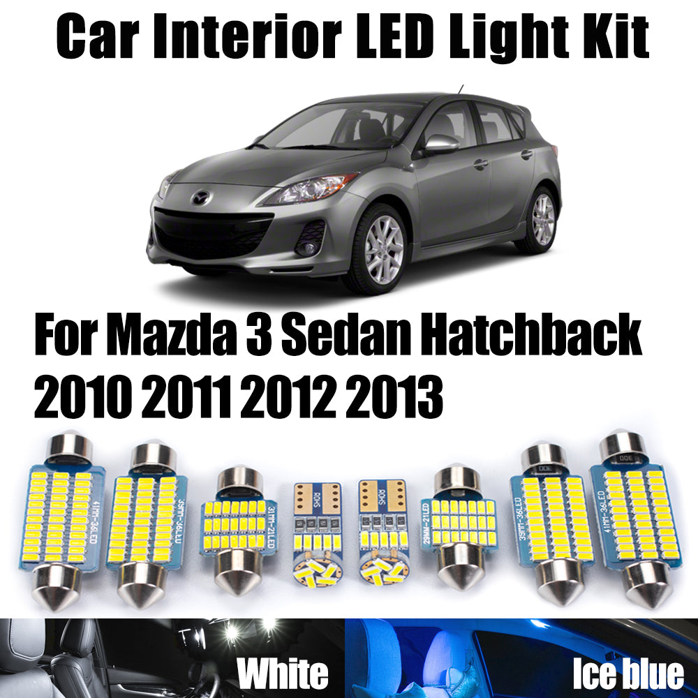 AutoGlowLED 9Pc Canbus LED Interior Light Kit for Mazda 3 2010-2013