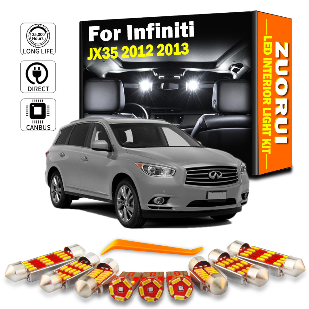 AutoGlowLED 14Pc Canbus LED Interior Light Kit for Infiniti JX35 2012-2013