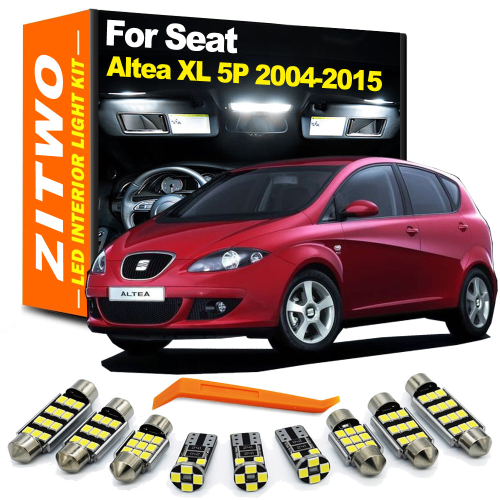 AutoGlowLED 11Pcs LED Interior Dome Map Light Kit for Seat Altea XL 5P 2004-2015