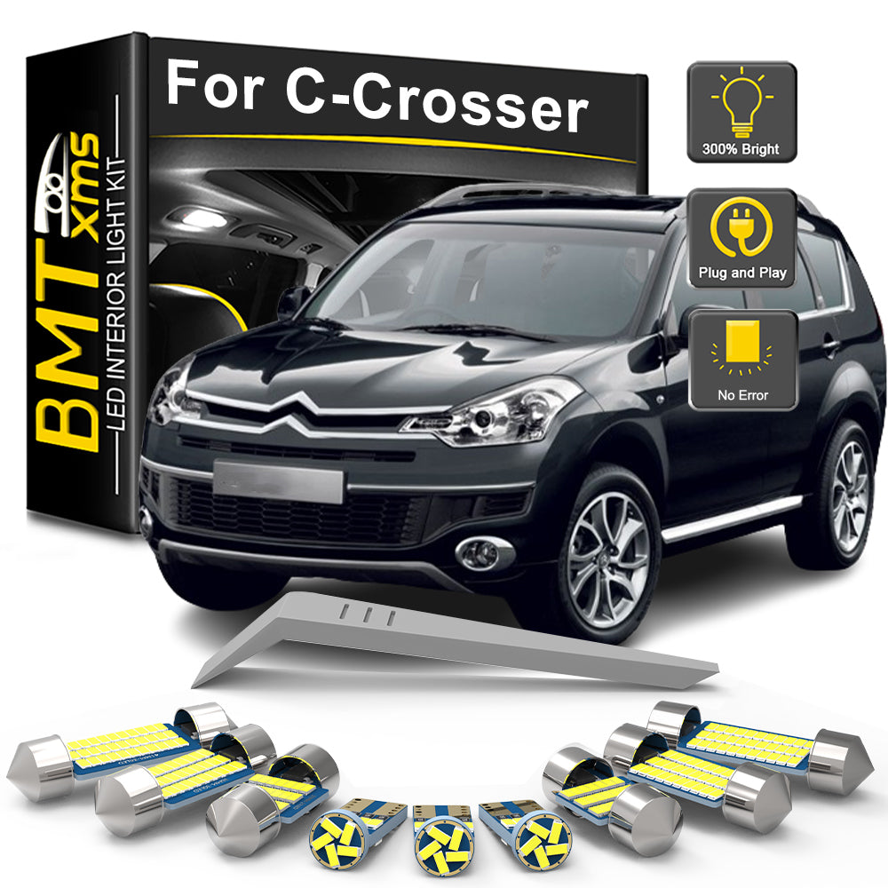 AutoGlowLED 8Pcs Canbus LED Interior Light Kit for Citroen C-Crosser 2007-2013