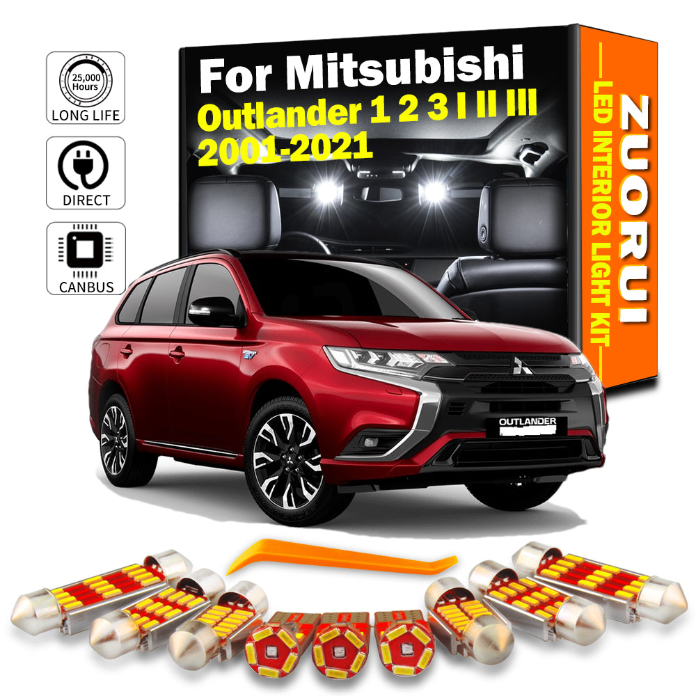 Canbus LED Interior Light Kit for Mitsubishi Outlander 2001-2021 AutoGlowLED