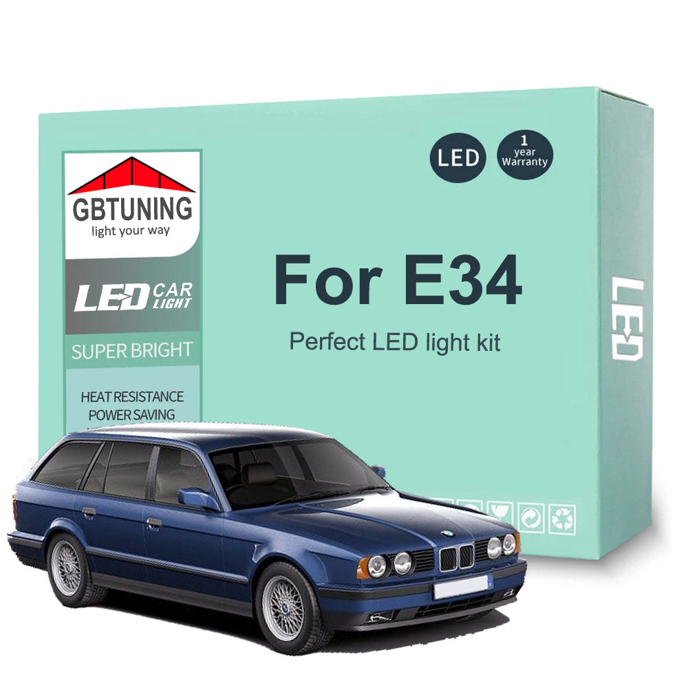 AutoGlowLED 16Pc Canbus LED Interior Light Kit for BMW 5 Series E34 1988-1995