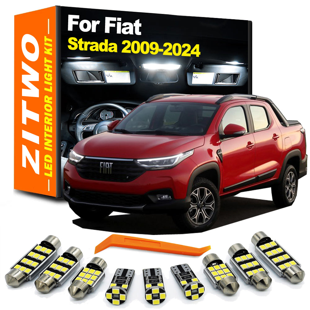 AutoGlowLED LED Interior Light Kit for Fiat Strada 2009-2024 Dome Map Reading Lights