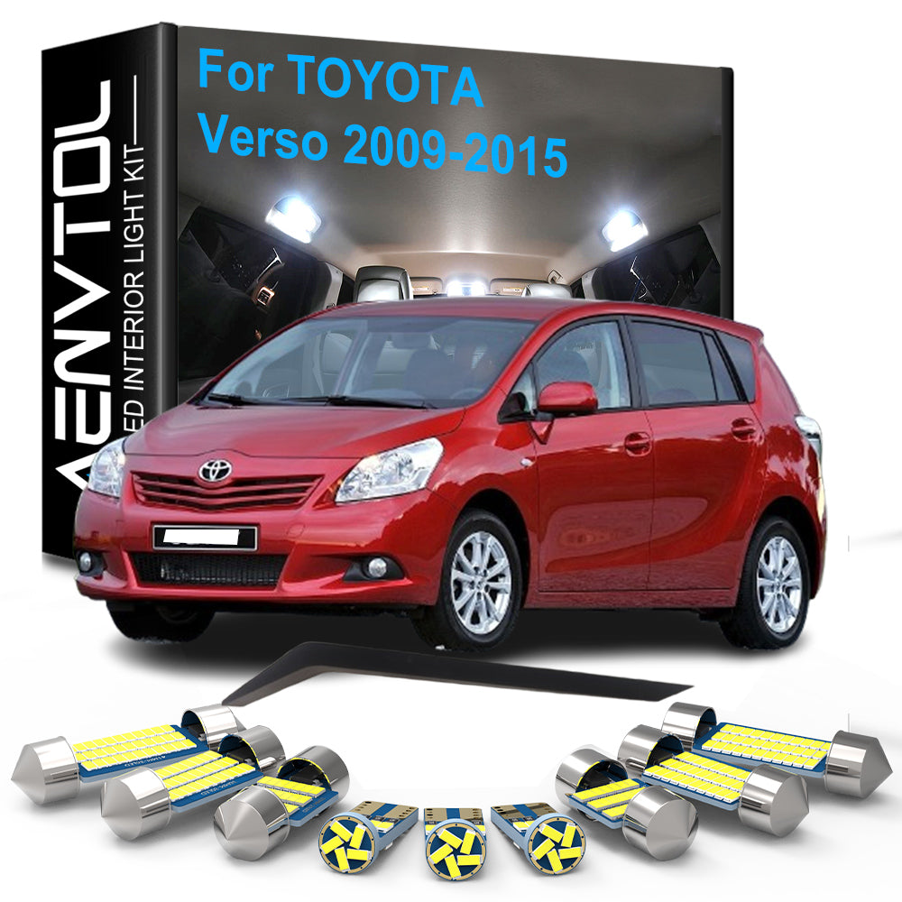 AutoGlowLED 10pc LED Interior Light Kit for Toyota Verso 2009-2015 Canbus