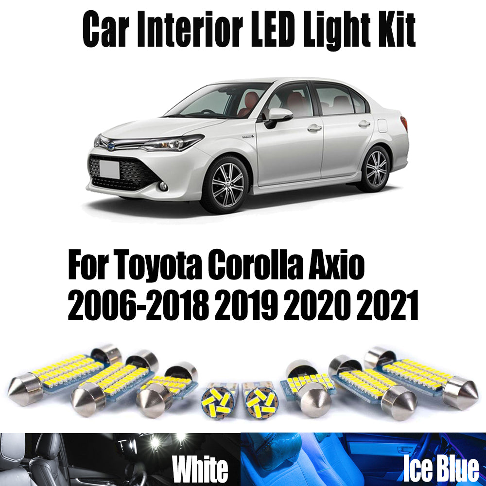 AutoGlowLED 8Pcs Canbus LED Interior Light Kit for Toyota Corolla Axio 2006-2021