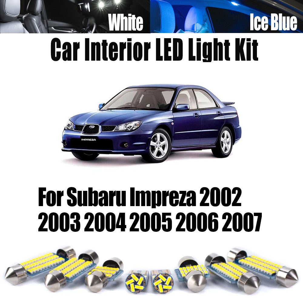 AutoGlowLED 8Pcs Canbus LED Interior Light Kit for Subaru Impreza 2002-2007