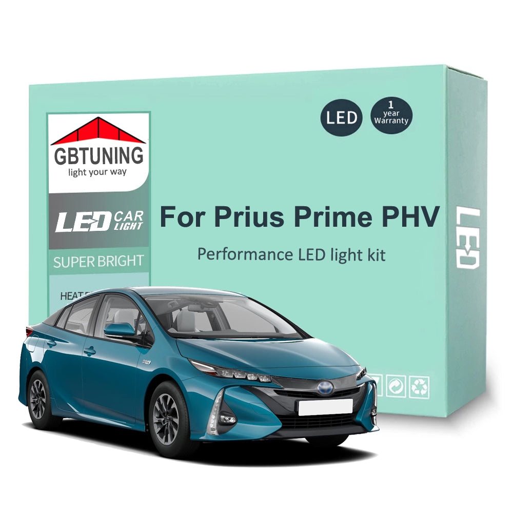 AutoGlowLED 13Pc LED Interior Light Kit for Toyota Prius Prime PHV 2016-2021