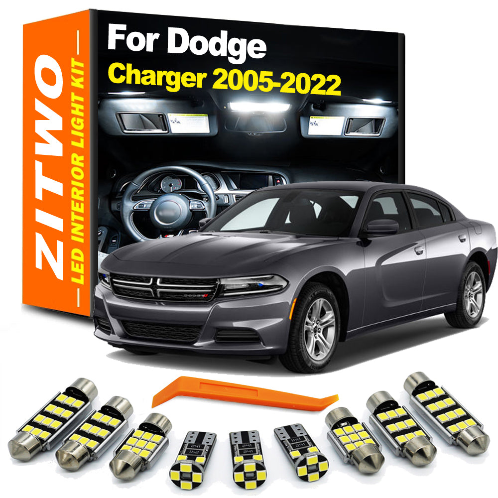 15-Piece AutoGlowLED LED Bulb Kit for Dodge Charger 2005-2022 Interior Lights