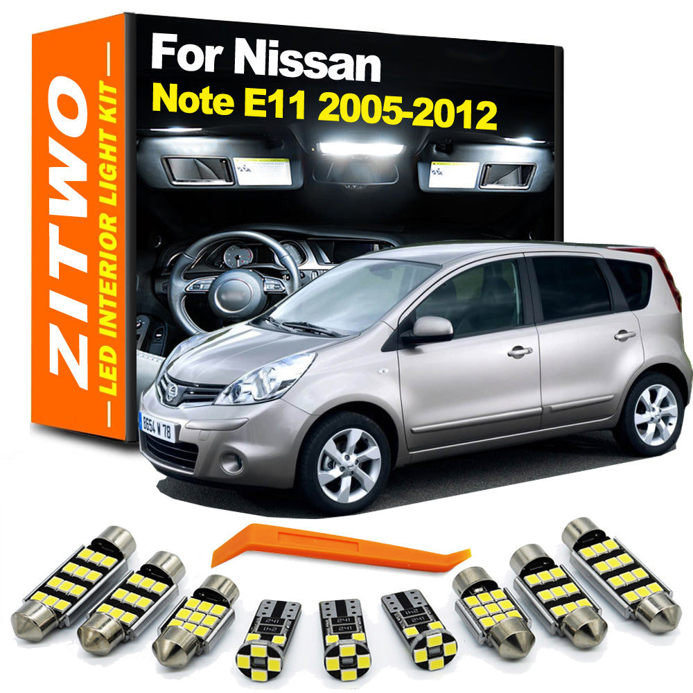 AutoGlowLED 12Pcs Canbus LED Interior Light Kit for Nissan Note E11 2005-2012