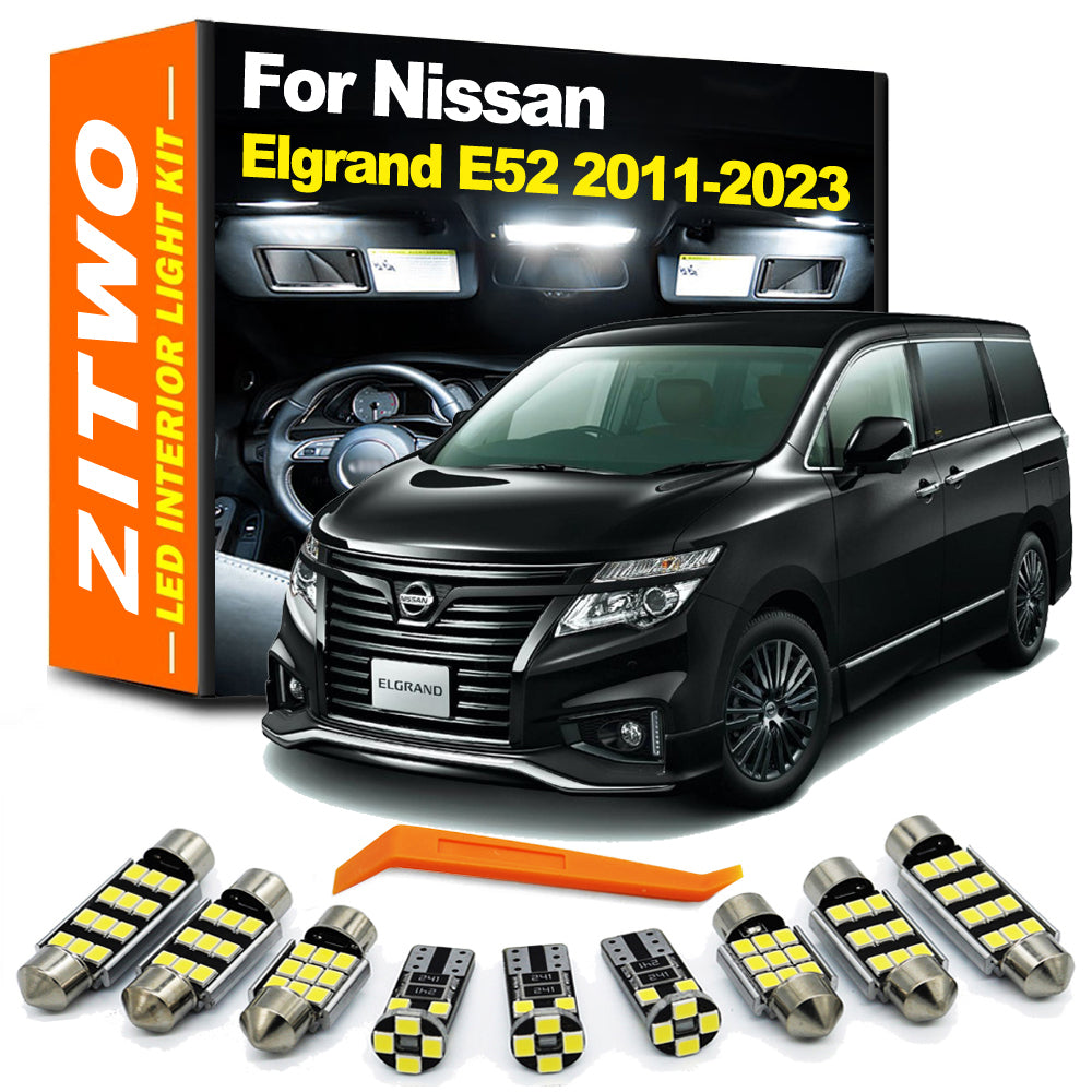 AutoGlowLED 15Pcs LED Interior Light Kit for Nissan Elgrand E52 2011-2023