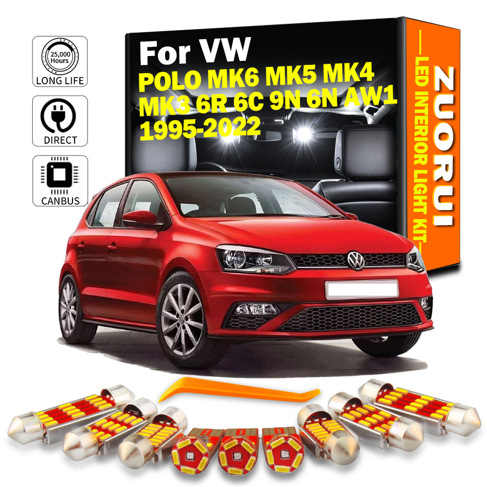 AutoGlowLED Canbus LED Interior Light Kit for VW Polo MK3-MK6 1995-2023