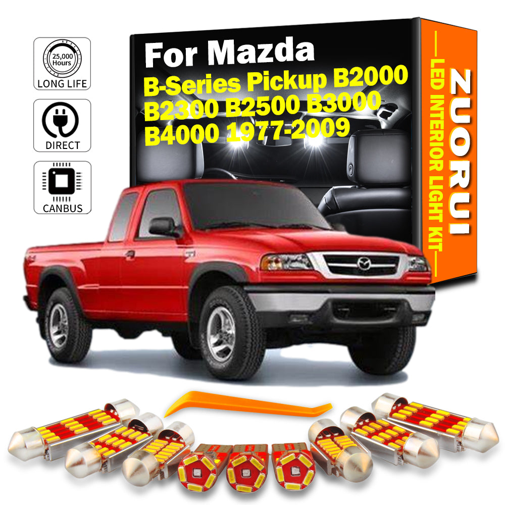 AutoGlowLED Canbus LED Interior Reading & Number Plate Light Kit for Mazda B-Series Pickup B2000 B2300 B2500 B3000 B4000 1977-2009