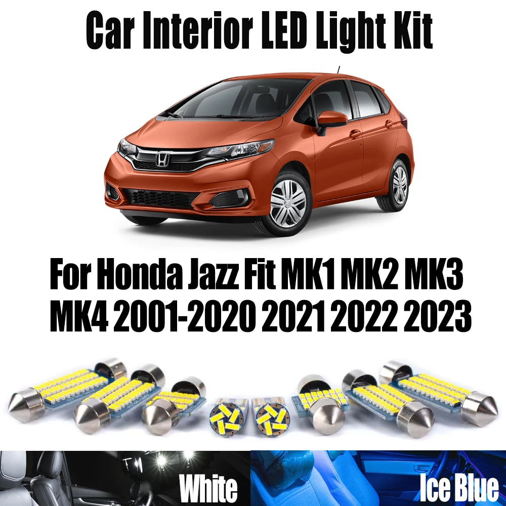 AutoGlowLED Canbus LED Interior Light Kit for Honda Jazz Fit 2001-2023