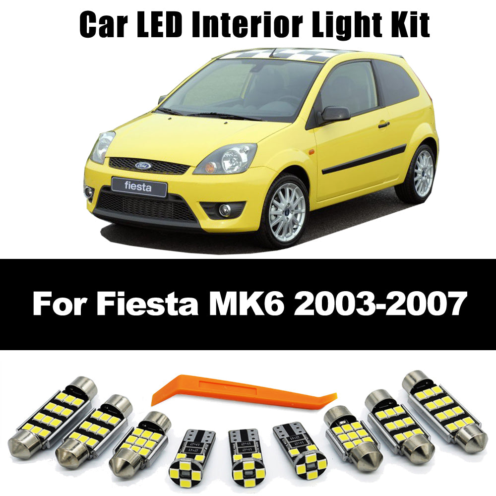 AutoGlowLED 13Pcs Canbus LED Interior Light Kit for Ford Fiesta MK6 2003-2007