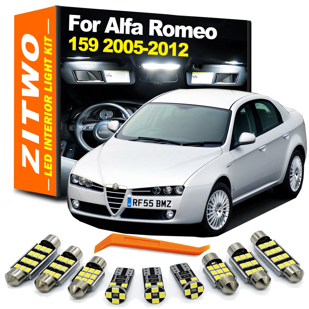 AutoGlowLED 16Pcs LED Interior Light Kit for Alfa Romeo 159 2005-2012 Dome Map Trunk